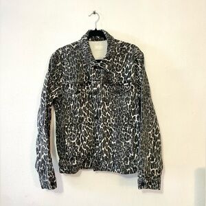 Mother‎ leopard print denim jacket size Large
